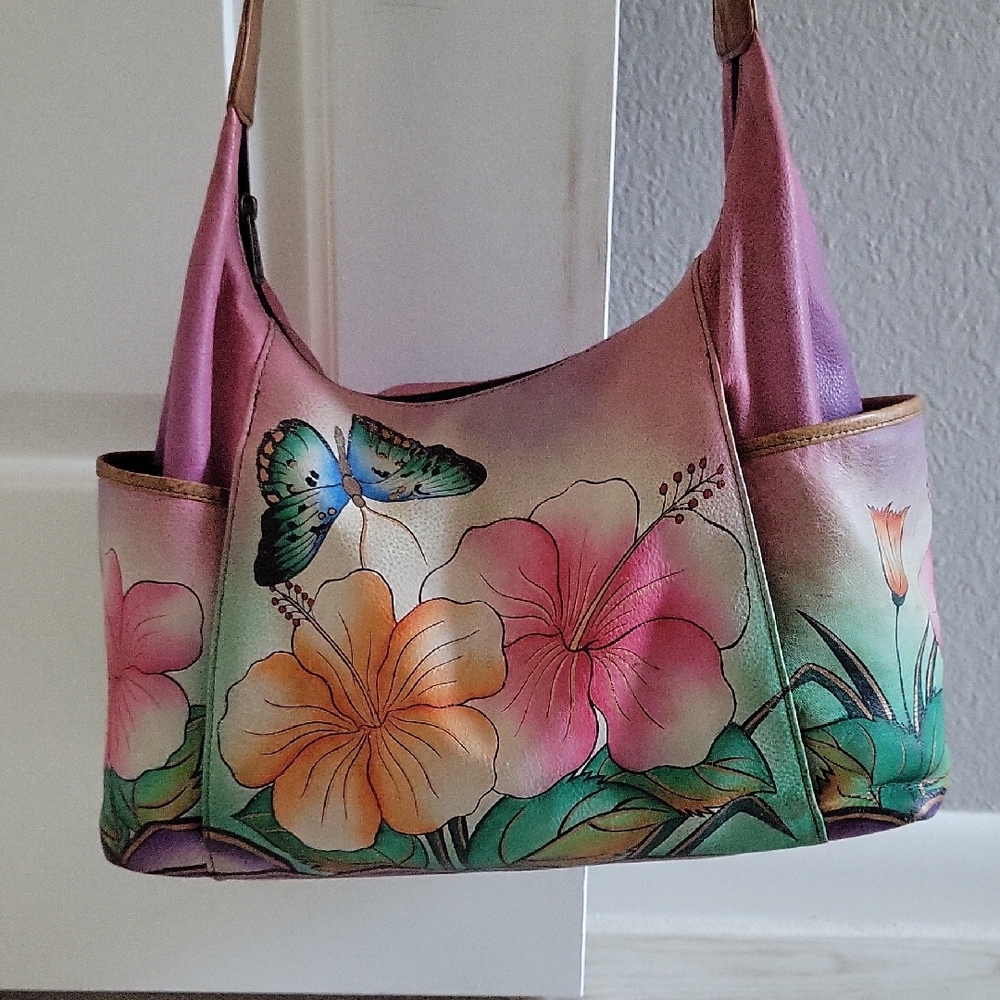 Anuschka Floral Bag With Matching Wallet